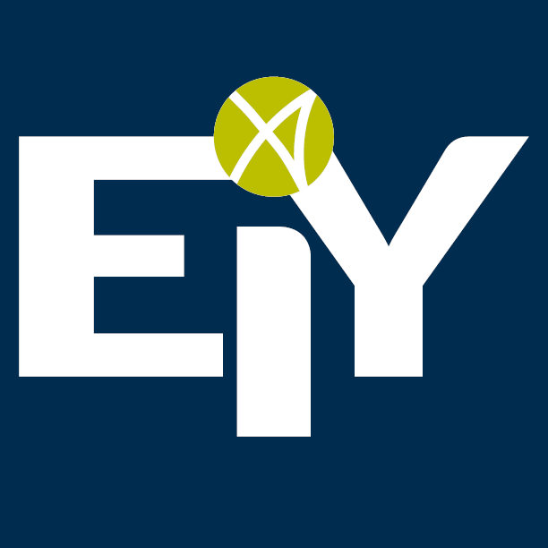 EiY logo with blue background