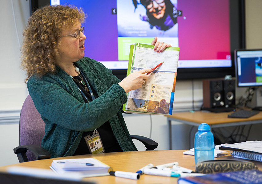 Eve in class teaching