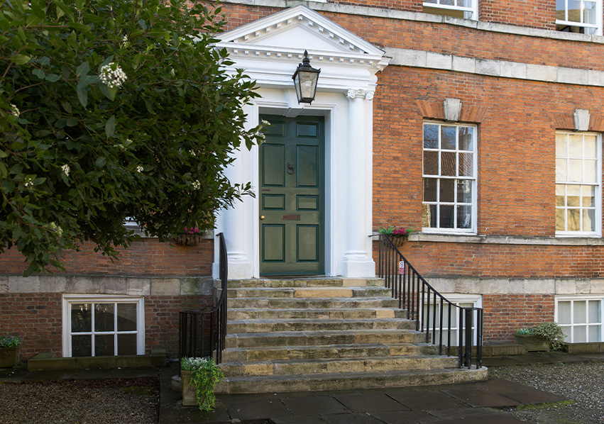 Peasholme house with the door closed