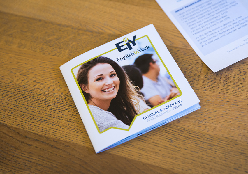 brochure on the table