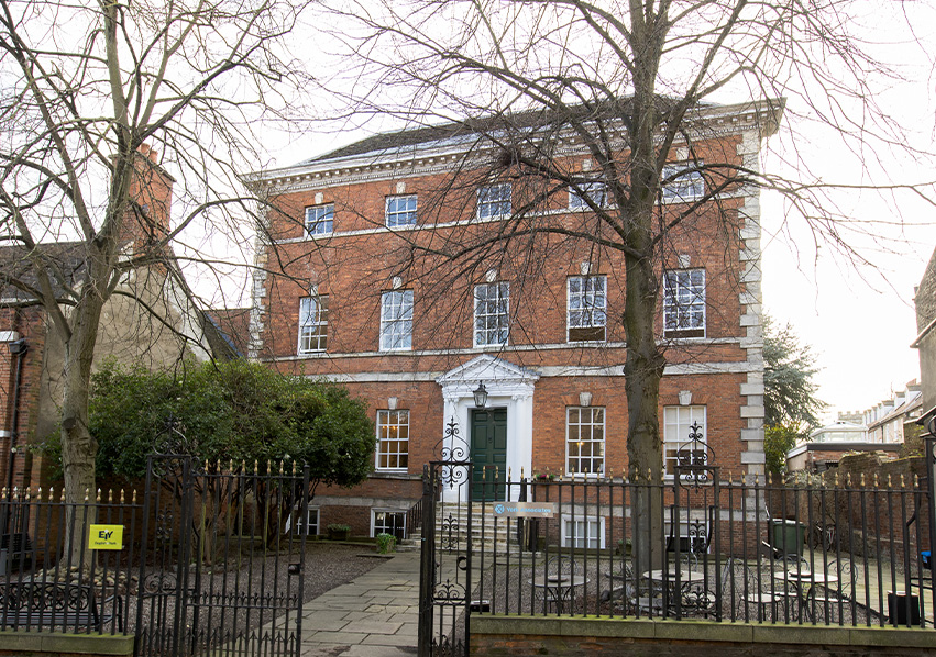 Peasholme from outside with the gate showing