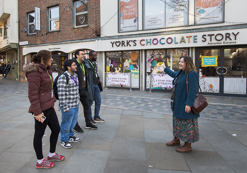 English students on a tour in York